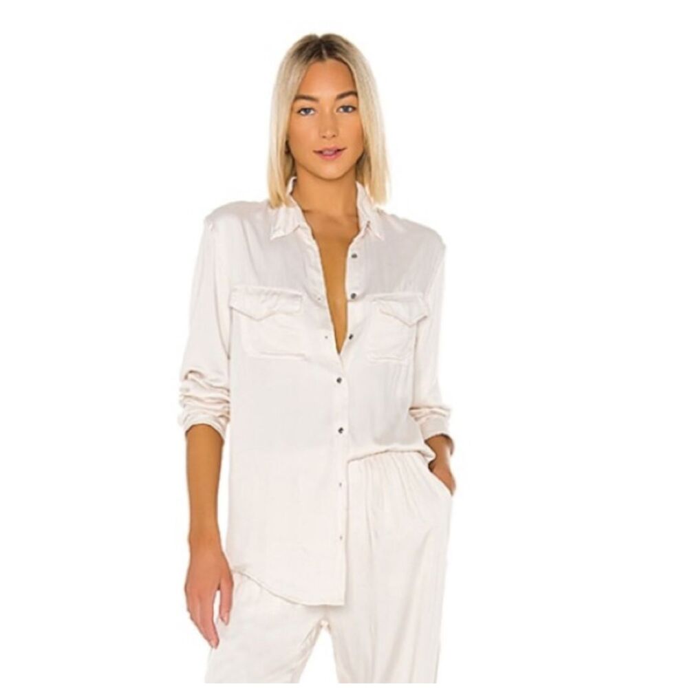 Indah Opal Emma Long Sleeve Button Up | 100% Bamboo | Resort Wear | Cover Up